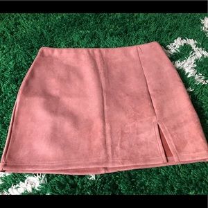 Blush Suede mini skirt